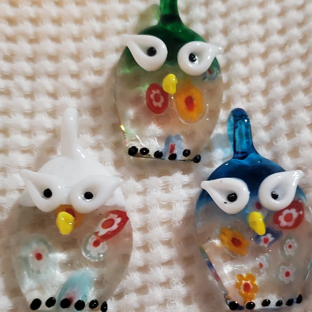 Blown Glass Owl Pendant